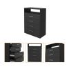 Meridian 2-Piece Bedroom Set, Dresser and Chest, Black and Pine - as Pic