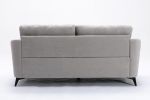 Callie Light Gray Woven Fabric Sofa Loveseat Living Room Set - as Pic