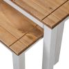 Nesting Tables 2 pcs White Solid Pine Wood Panama Range - White