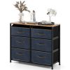 6-Drawer Dresser with Metal Frame and Anti-toppling Devices - Rustic Brown