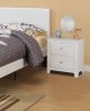 Bedroom Bed Side Table 1x Nightstand White Color Wooden 2 Drawers Table Nightstands - as Pic