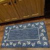 Home Decor Coastal Bordered Coral Reef Indoor/Outdoor Accent Rug - Navy|White - 5'3" X 7'0"