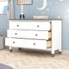 Wooden Storage Dresser with 6 Drawers,Storage Cabinet for kids Bedroom,White+Gray - as Pic