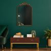 Arch Metal Wall Mirror Décor in Gold - Gold