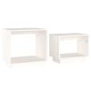 Nesting Coffee Tables 2 pcs White Solid Wood Pine - White