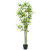 Artificial Bamboo Plant with Pot 59" Green - Green