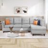 97.2" Modern Linen Fabric Sofa, L-Shape Couch with Chaise Lounge,Sectional Sofa with one Lumbar Pad,Gray - as Pic