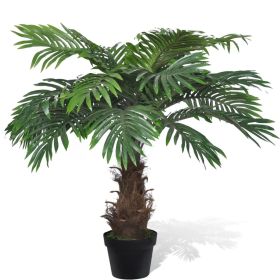 Lifelike Artificial Cycas Palm Tree with Pot 31" - Green