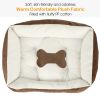 Pet Dog Bed Soft Warm Fleece Puppy Cat Bed Dog Cozy Nest Sofa Bed Cushion Mat L Size - L - Brown