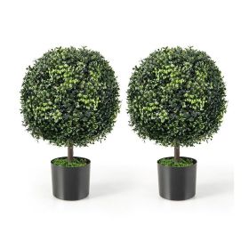 Indoor & Outdoor Decor Natural Look Artificial Ball Tree - Green - 22"