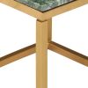 Coffee Table Green 15.7"x15.7"x13.8" Real Stone with Marble Texture - Green