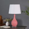 28" Pink Telli Pebble Mid-Century Resin Table Lamp - as Pic