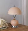 15.75"H Erte Blush Pink Art Deco Glass W/ Night Light Table Lamp - as Pic