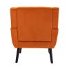 Modern Soft Velvet Material Ergonomics Accent Chair Living Room Chair Bedroom Chair Home Chair With Black Legs For Indoor Home - Orange