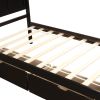 Platform Storage Bed; 2 drawers with wheels; Twin Size Frame; Espresso (New) RT - WF194472AAP