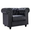 Black leather sofa chair(SF805A) - Black
