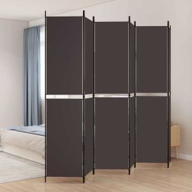 6-Panel Room Divider Brown 118.1"x86.6" Fabric - Brown