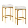 Bar stool set 2PC (White+Golden; 16.1''W*12.2''D*28.7''H)