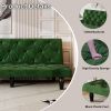 2534B Sofa converts into sofa bed 66" green velvet sofa bed suitable for family living room, apartment, bedroom - as Pic