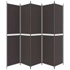 5-Panel Room Divider Brown 98.4"x86.6" Fabric - Brown