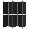 5-Panel Room Divider Black 98.4"x86.6" Fabric - Black