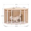 Mewoofun Wooden and Metal Dog House for Small/Medium Dog Crate Furniture Pets - WP058