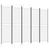 5-Panel Room Divider White 98.4"x70.9" Fabric - White