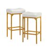 Bar stool set 2PC (White+Golden; 16.1''W*12.2''D*28.7''H)