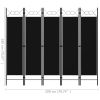 5-Panel Room Divider Black 78.7"x70.9" - Black