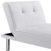 Convertible Faux Leather Futon Chaise Lounge, White